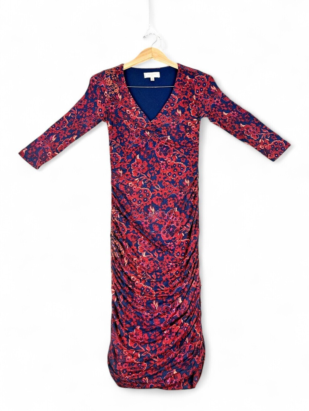 Moulinette Soeurs Floral Ruched Long Sleeve Maxi Dress XS